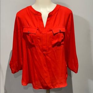 Red henley top